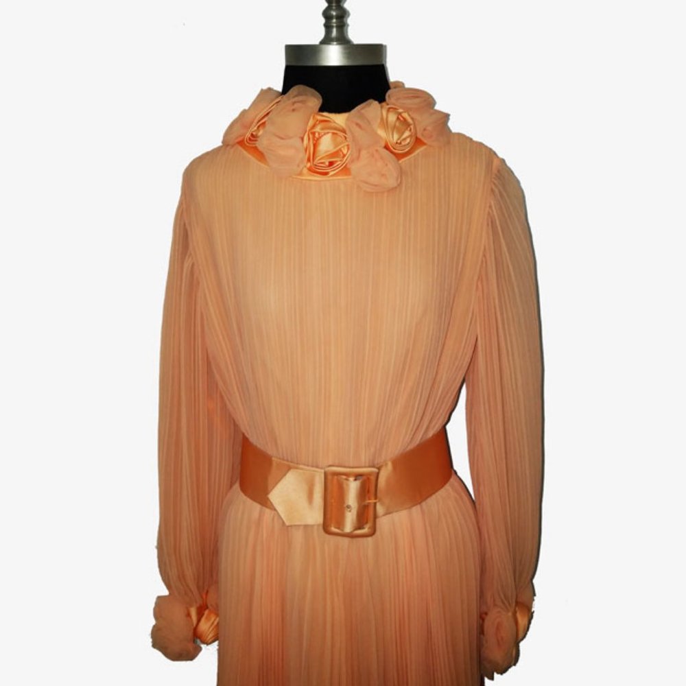 Vtg 70s Deadstock Cocktail Party Dress 10 - Picture 2 of 13